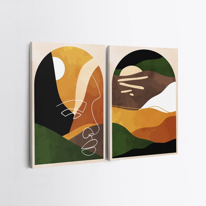 Wallity 2KNV4245 Lienzos Decorativos 50 x 70 cm (2 Piezas)
